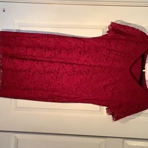 Ralph Lauren red lace short sleeved size 16 dress